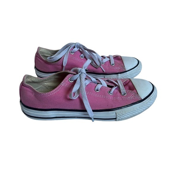 CONVERSE Size‎ 3 Youth Girls Pink Low Top Canvas ALL-STAR Sneakers Shoes - Picture 5 of 7